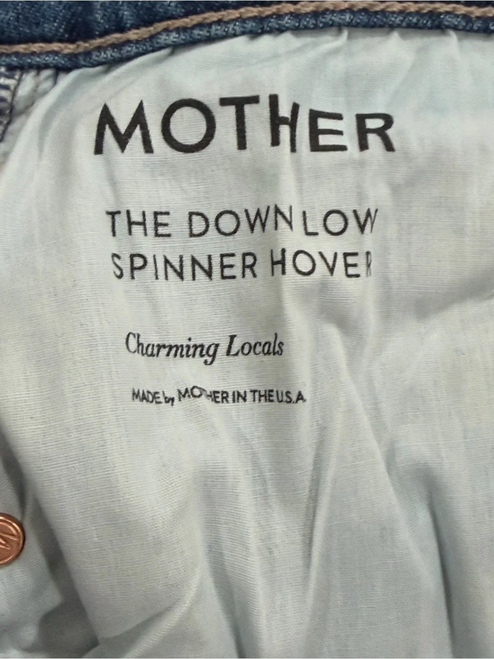 MOTHER The Down Low Spinner Hover Jeans In Charming Locals - Sz - 26